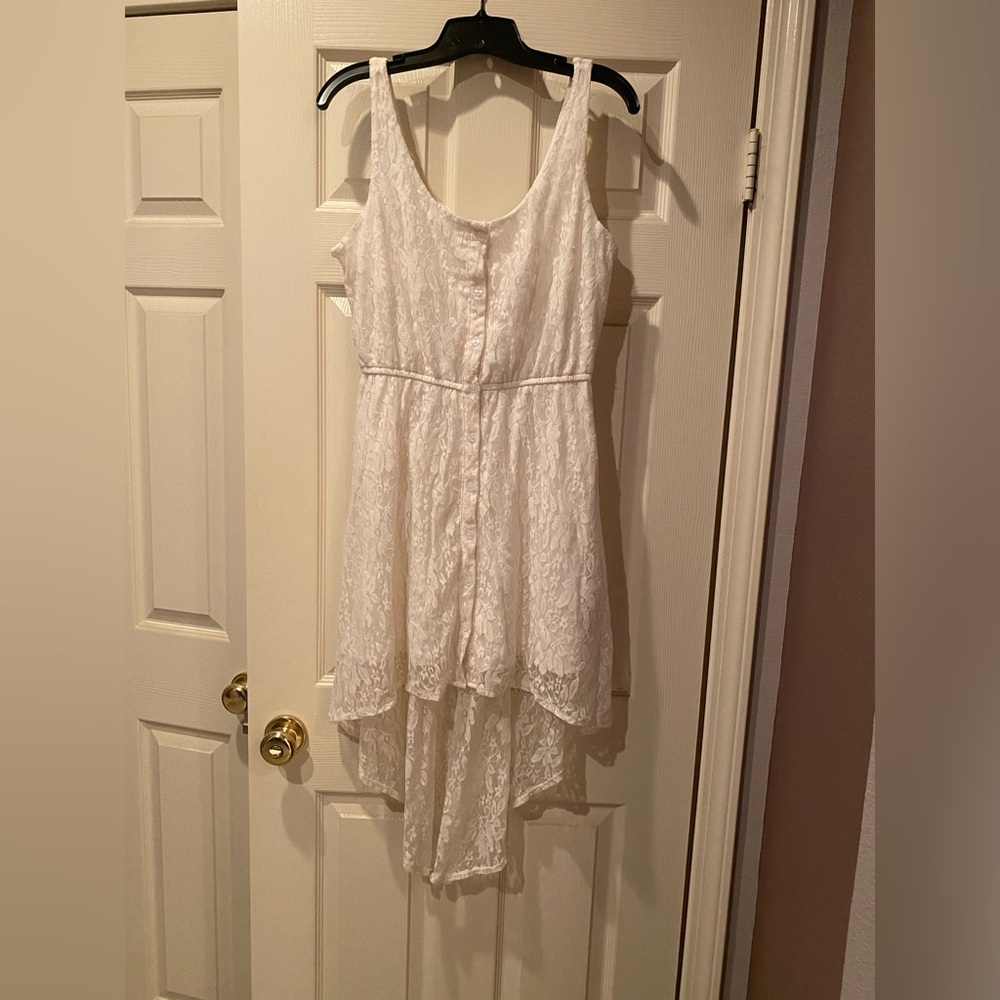 Sleeveless button down Hi-Lo lace summer dress